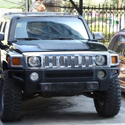 ABS Silver Front Grille Insect Screen Cover For Hummer H3 2005-2009 16