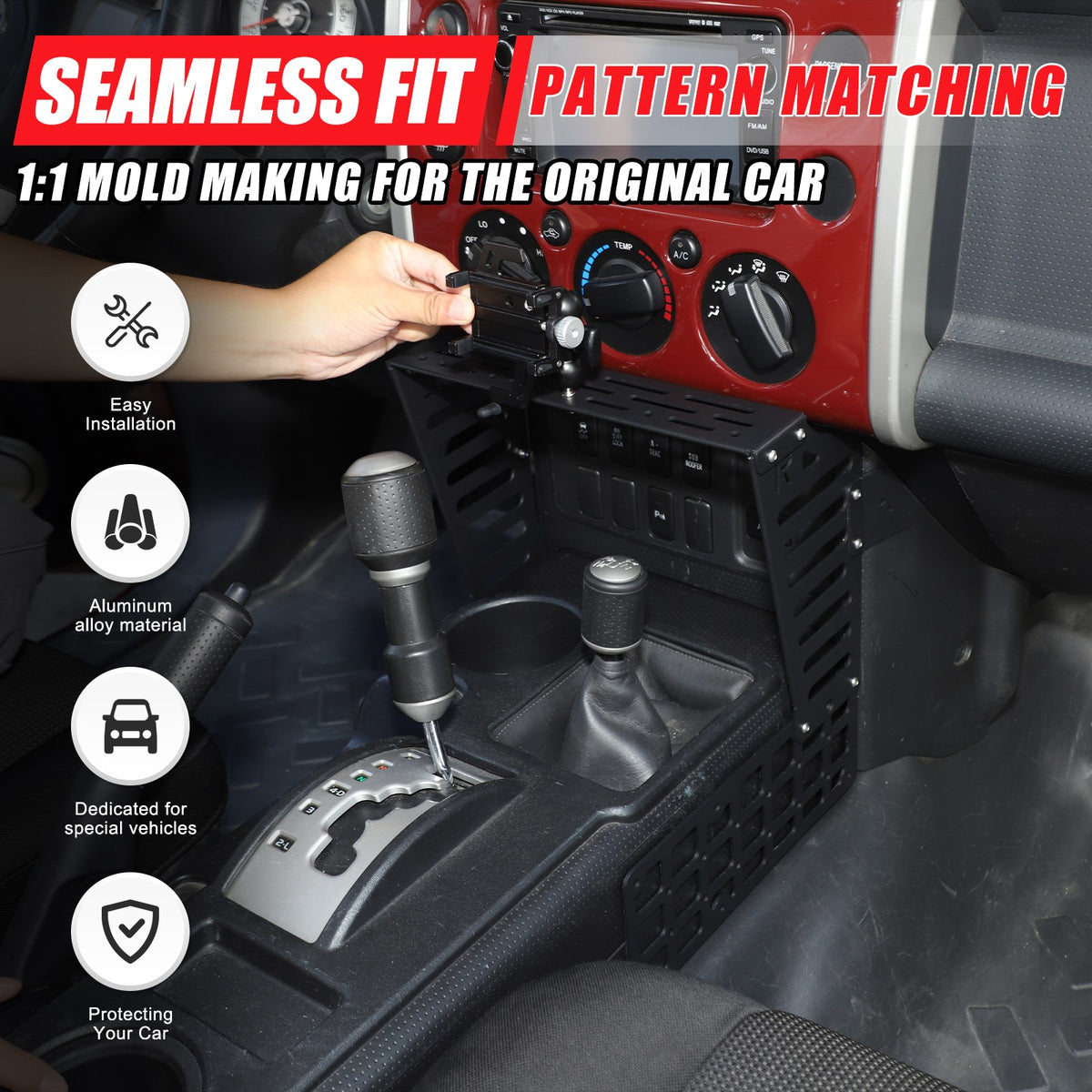 Off Road Center Console Molle Panel Device Mount For Toyota FJ Cruiser 07-21 5