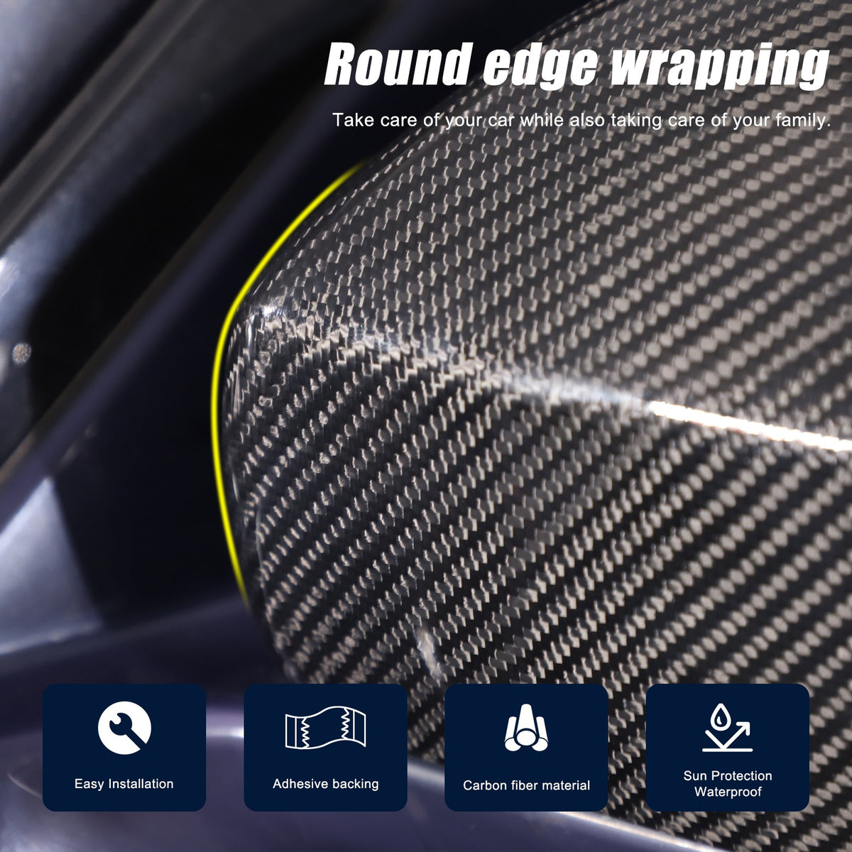 Real Carbon Fiber Exterior Mirror Cover Trim For LR Range Rover Sport L494 14-22 17