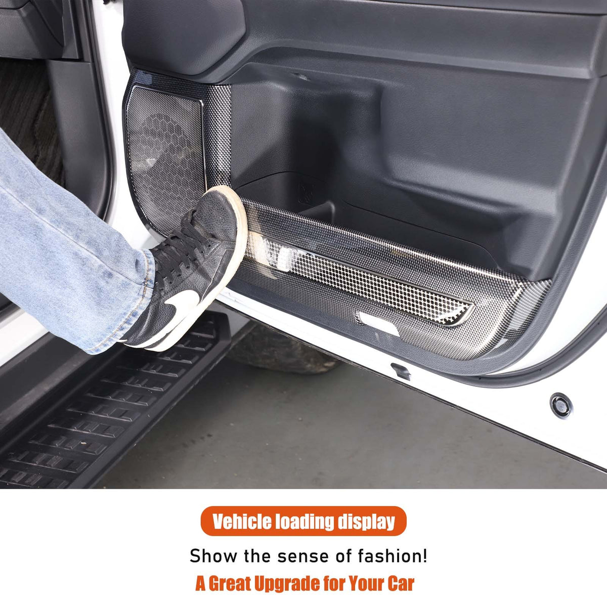 ABS Carbon Fiber Door Anti‑Kick Panel Trim For Toyota Land Cruiser LC250 24+ US 19