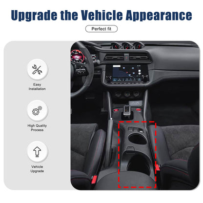 Real Carbon Fiber Center Console Cup Holder Panel Trim for Nissan 400Z 3