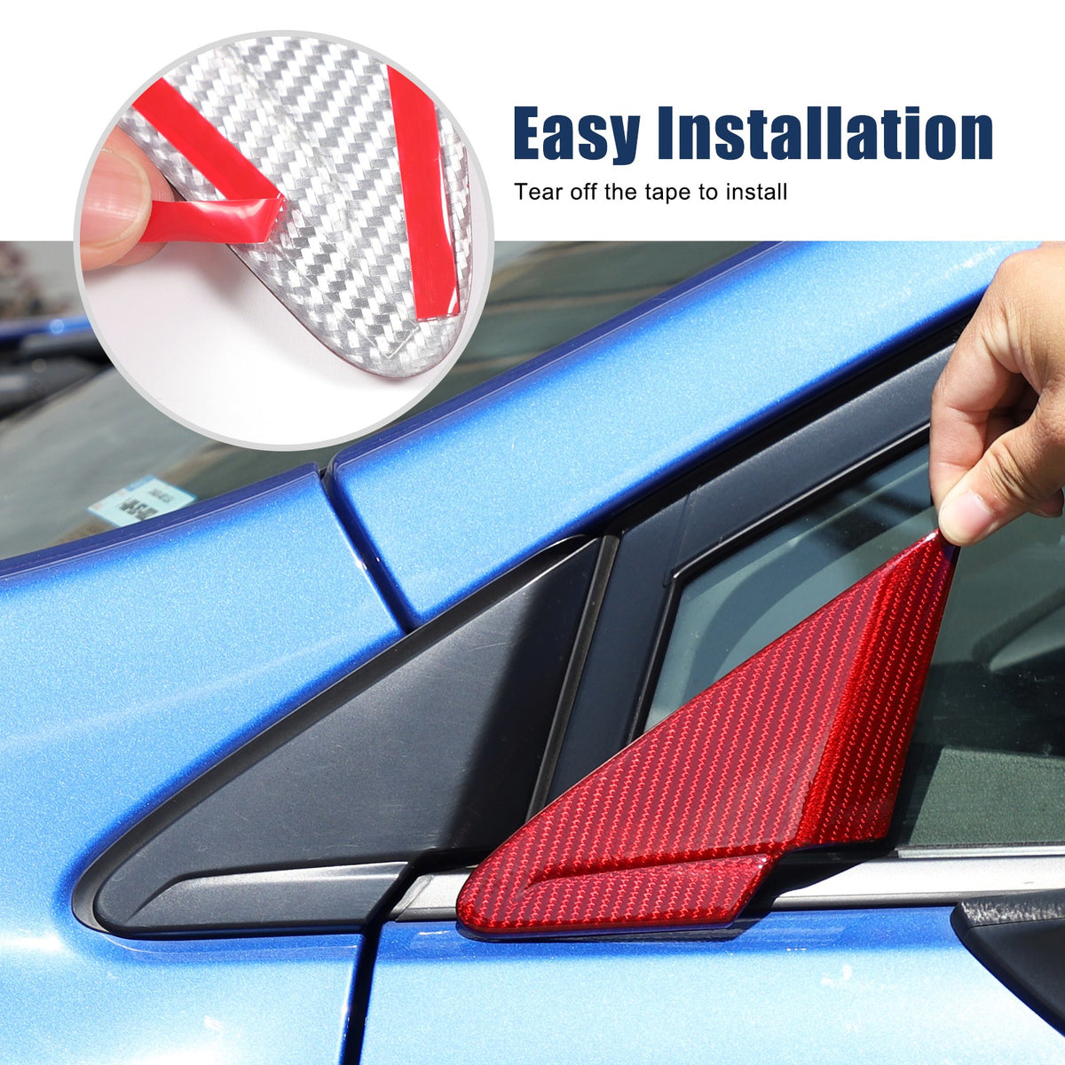 Red Real Carbon Fiber Front A-Pillar Triangle Trim For Subaru WRX Levorg 2022+ 13