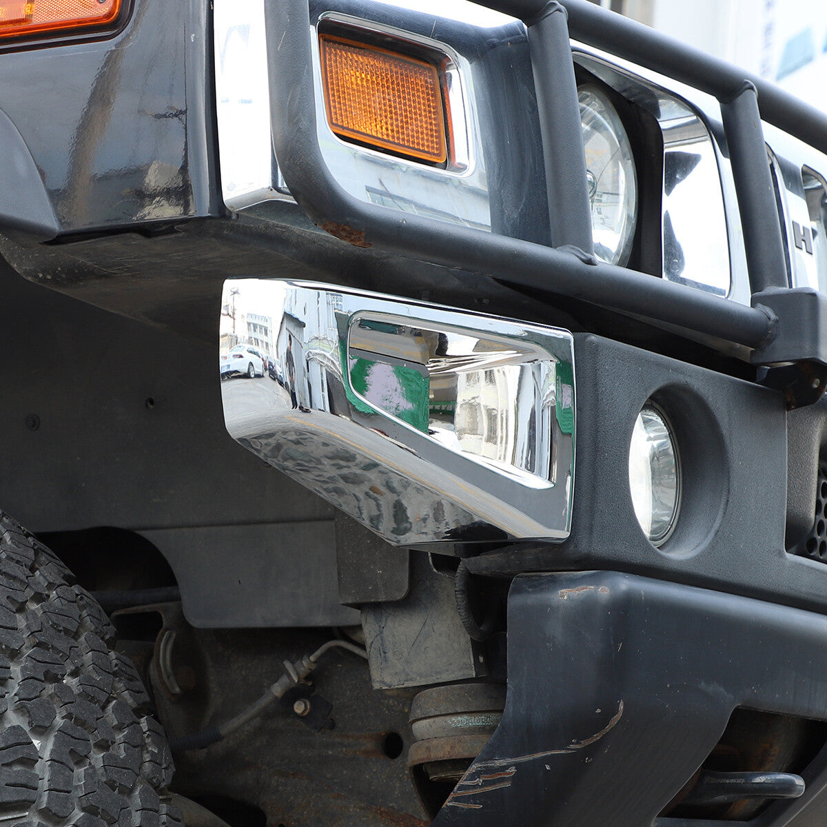 Chrome Front Bumper Side Cover Trim Accessories Fit For Hummer H2 2003-09 6
