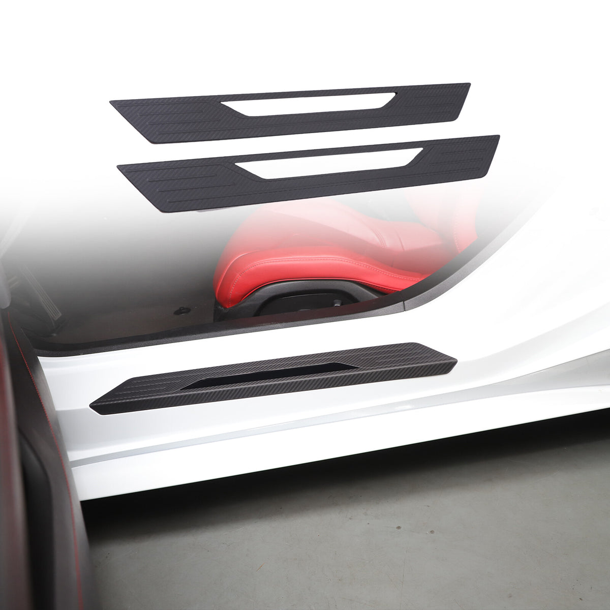 Matte Real Dry Carbon Fiber Interior Decor Trim Cover For Corvette C8 2020+ 17