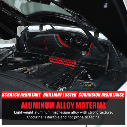 Red Aluminum Engine Bay Strut Bar Connecting Trim Cover For Corvette C8 2020+ 14
