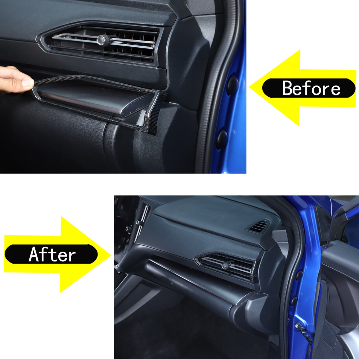 Real Carbon Fiber Interior Side Air Vent Outlet Cover For Subaru WRX VB 22-24 4