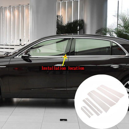 Silver Pillar Posts Cover Door Trim Window Decal For Bentley Flying Spur 13-19 2