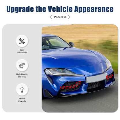 Red Real Carbon Fiber Front Bumper Side Grill Trim For Toyota Supra A90 19+ 15