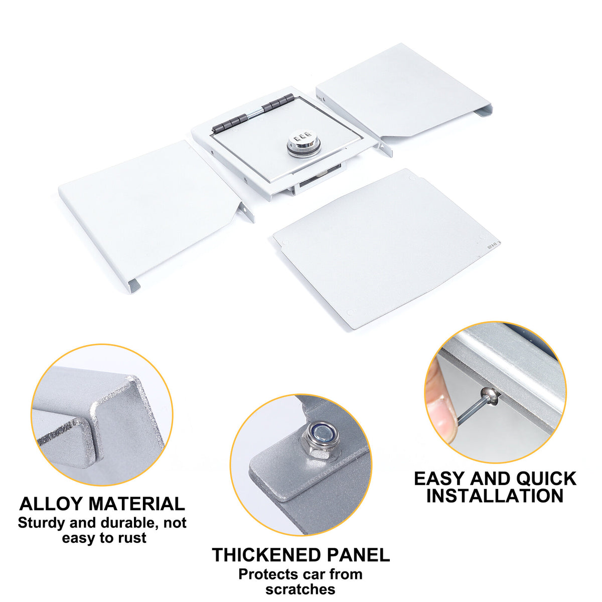 Silver Center Armrest Safe Storage Lock Box TRAY For Ford Maverick 22-25 US 14