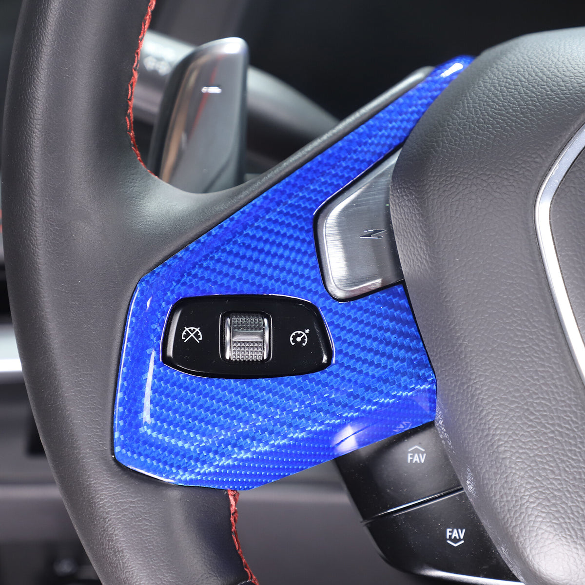 Real Carbon Fiber Steering Wheel Button Trim Cover For Corvette C8 2020-2026 - Variants 1-5 27