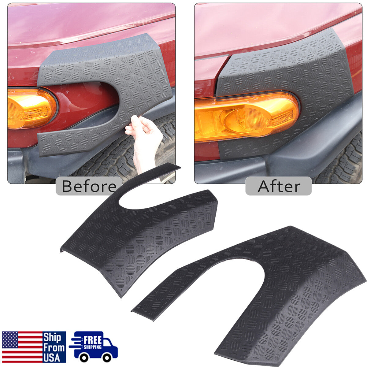 Headlight Armor Cowl Guard Molding For Toyota FJ Cruiser 2007-2021 1