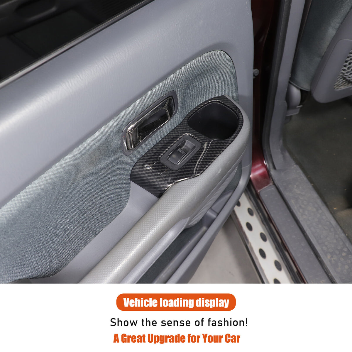 ABS Carbon Fiber Window Lift Switch Button Trim Frame For Honda Pilot 2003-2008 21