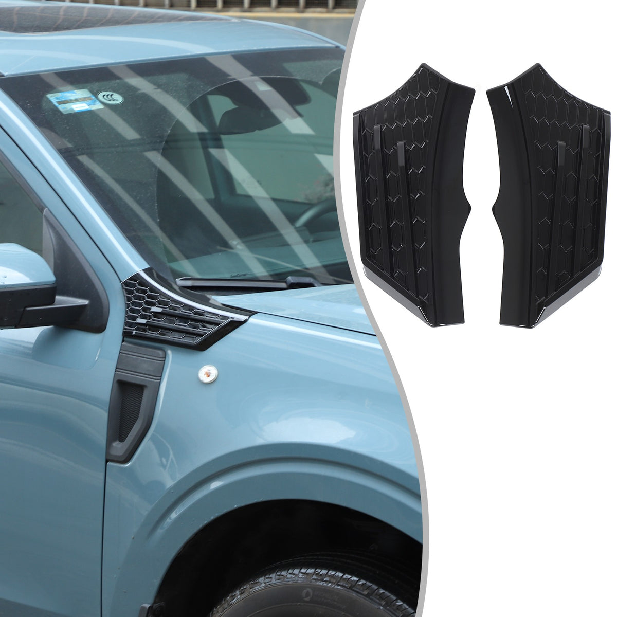 Piano Black ABS Side Fender Upper Panel Trim Cover For Ford Maverick 2022+ 17