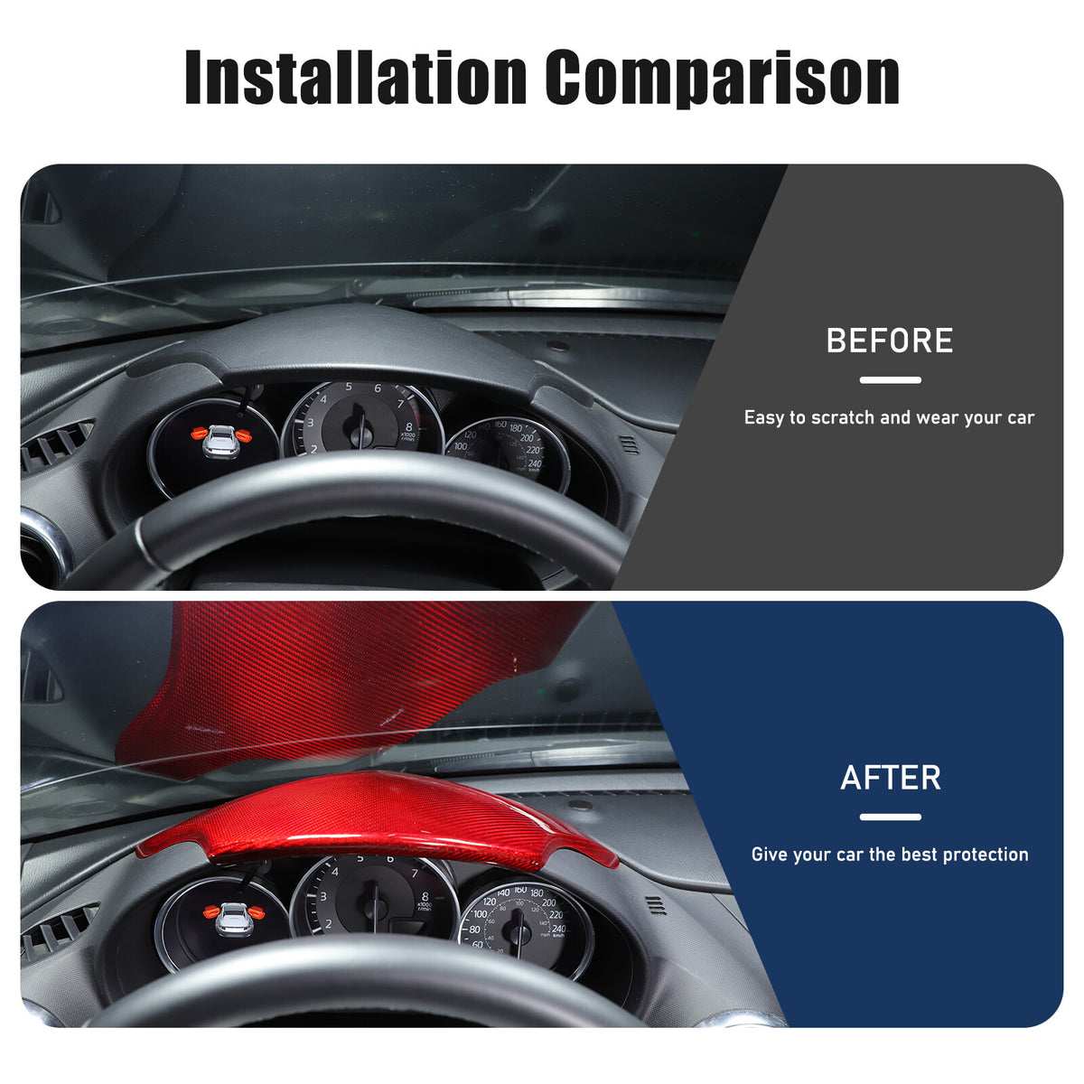 Real Carbon Fiber Interior Dashboard Instrument Trim For Mazda MX-5 Miata 16-23 6