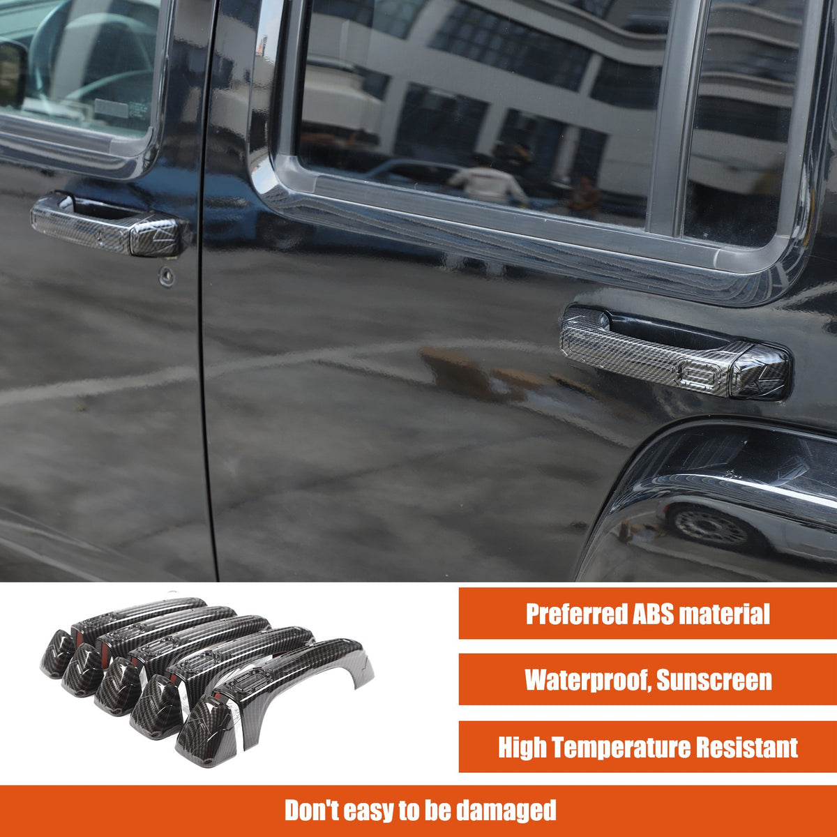 ABS Carbon Fiber Door Handle Tailgate Cover Trim Bezel For Hummer H3 2005-09 US 11