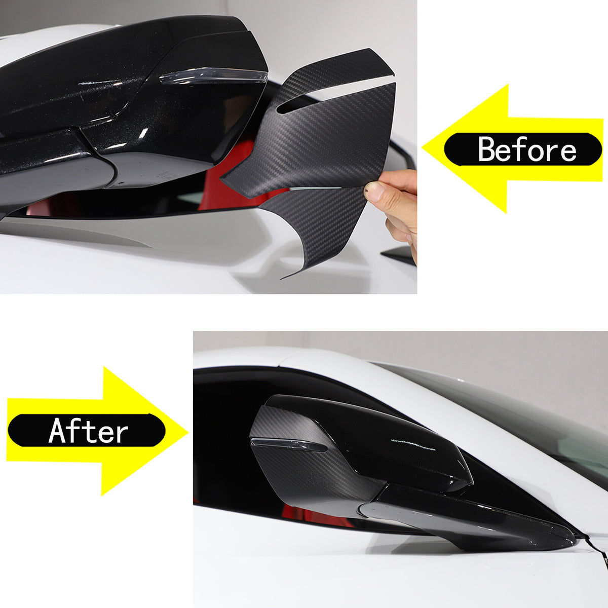 For C8 Corvette Z51 Z06 20-26 Matte Carbon Fiber Side Mirror Cover Lower Base 10