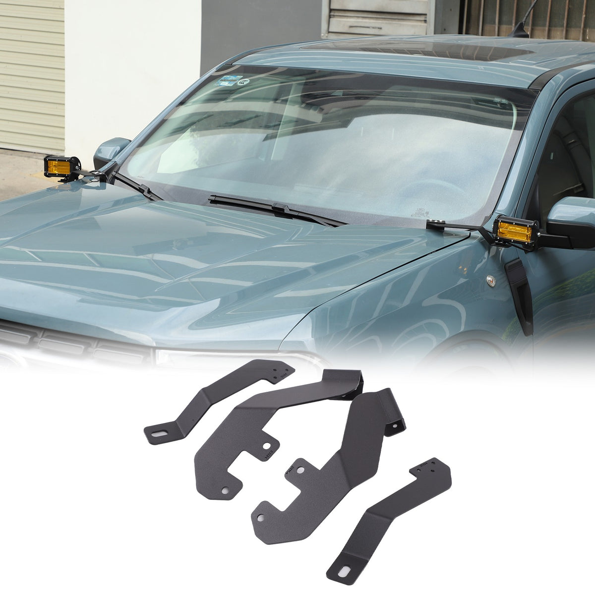 Carbon Steel Hood Light Mount Bracket Holder For Ford Maverick 2022+ US 5