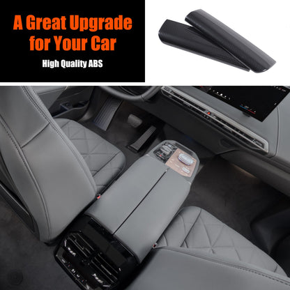 ABS Carbon Fiber Center Armrest Box Cover Trim For BMW iX I20 2022-2024 9