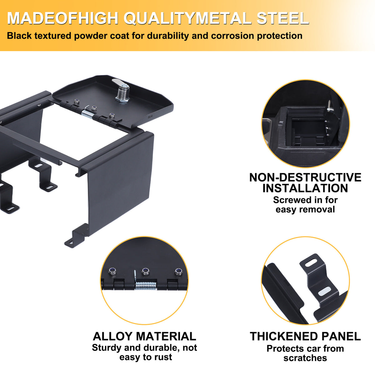 Steel Center Console Safe GUN Storage Lock Box TRAY For Toyota Tacoma 24+ US 18
