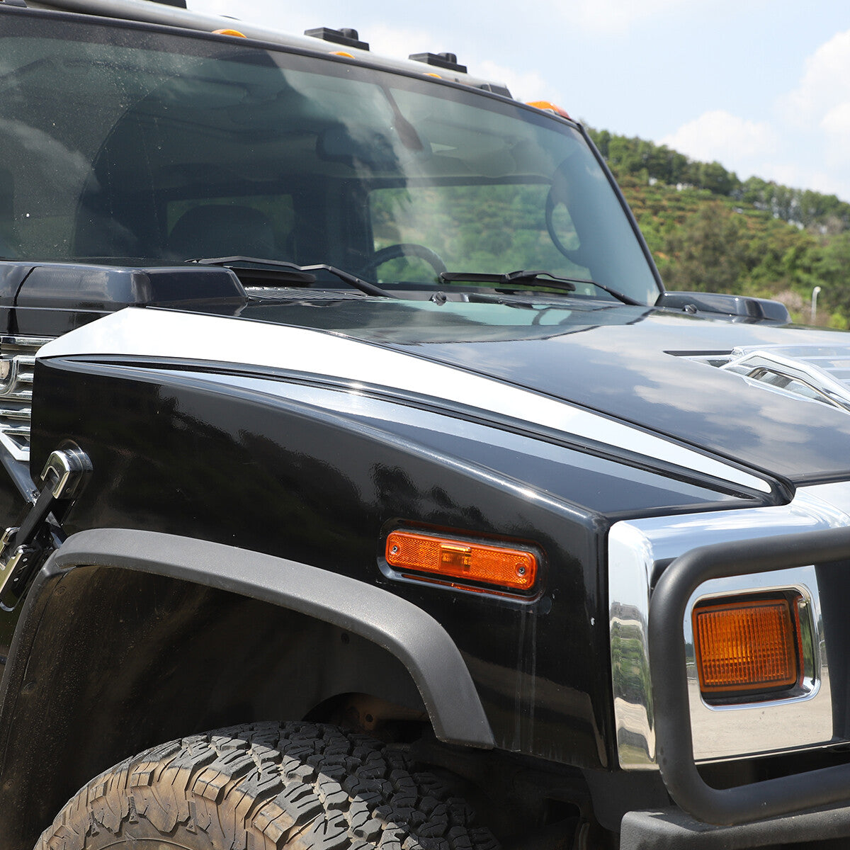 Chrome Stainless Steel Hood Accent Trim Cover For 2003-2009 Hummer H2 US 13