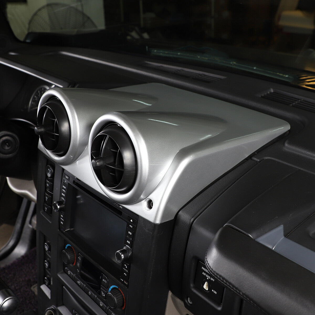 For Hummer H2 03-09 Dashboard Center Air Vent Panel Cover Trim Silver 4