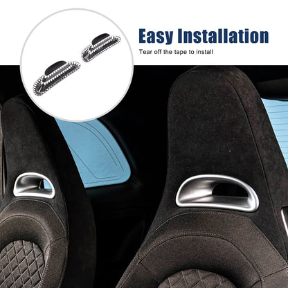 Real Carbon Fiber Front Seat Back Cover For Fiat 500 Abarth 595 2016-2024 16