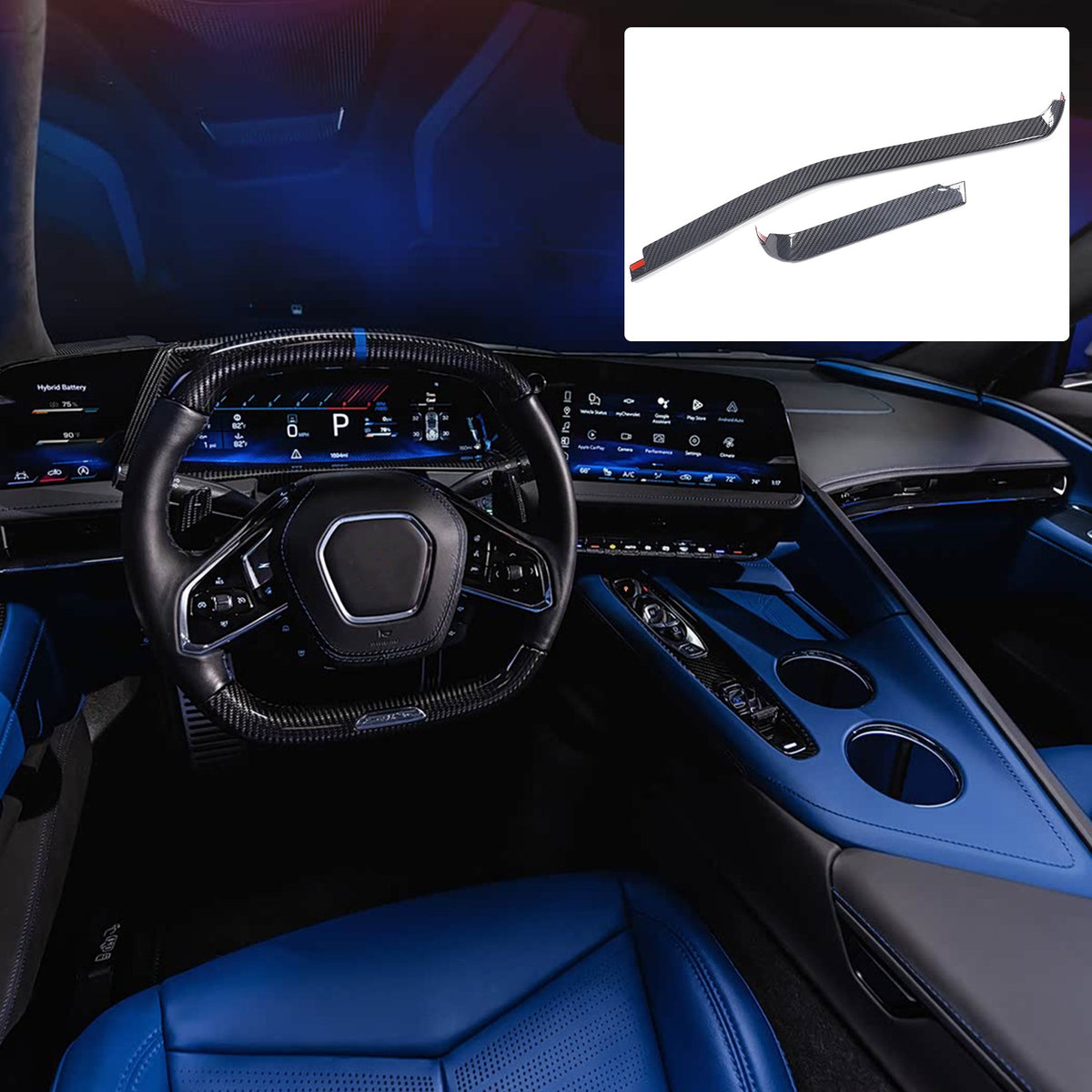 Real Dry Carbon Fiber Interior Center Trim For Corvette C8 2026+ Stingray ZR1 57