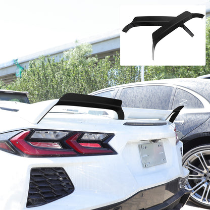 Glossy Piano Black Rear Spoiler Wing Trim Cover For Corvette C8 2LT 3LT 2020+ 5