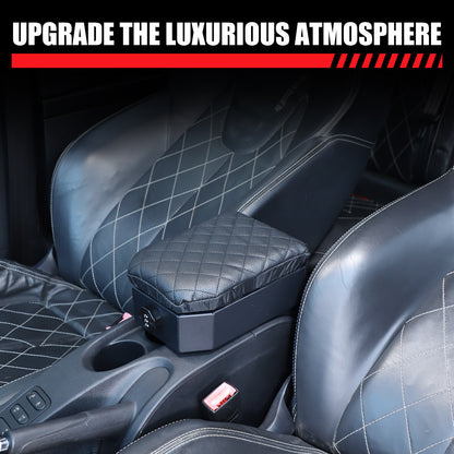 Aluminum Locking Center Armrest Vault Safe Storage Box For SEAT Leon 2008-2012 4