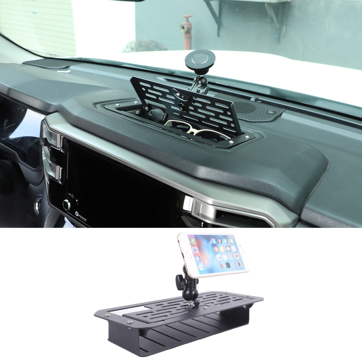 Off Road Dashboard Storage Box W/ Phone Bracket For Toyota Tundra/Sequoia 22+ 1
