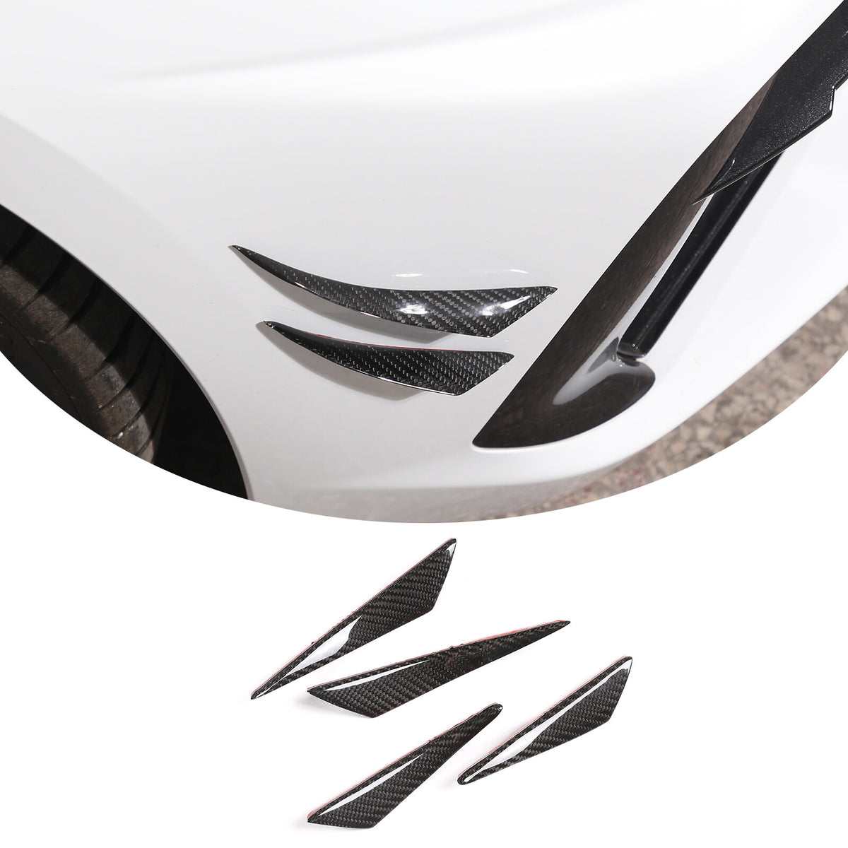 Car Bumper Fin Canard Splitter Diffuser Valence Spoiler Lip For Corvette C8 2