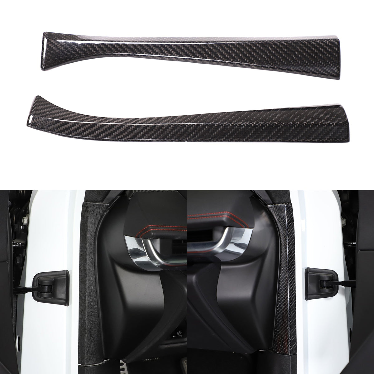Real Carbon Fiber Inner Interior Door Pillar Trim For Corvette C8 2020+ 11