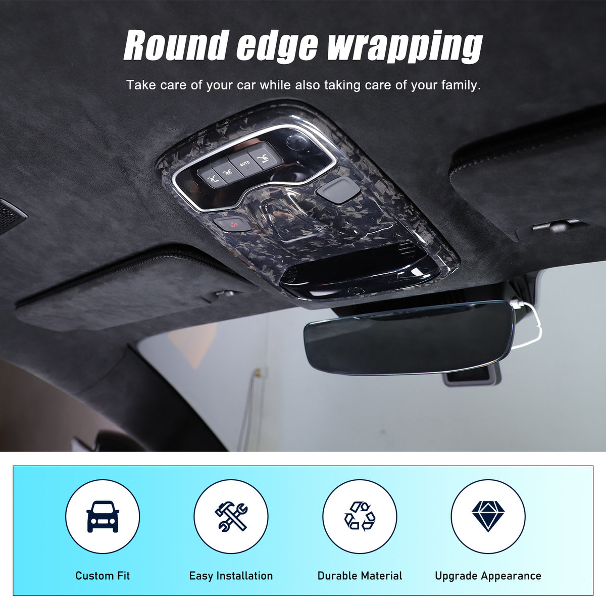 Forged Real Carbon fiber Reading light Switch Trim Cover For Lotus EMIRA 2021-25 13
