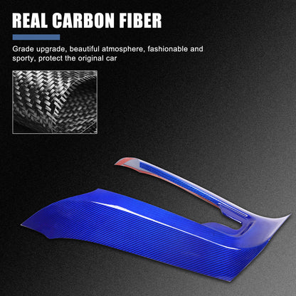 Blue Carbon Fiber Console Waterfall Wireless Charger Trim For C8 Corvette 20+ 15