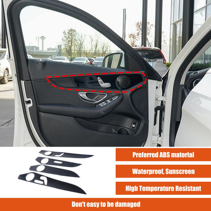 ABS Carbon Fiber Interior Door Panel Trim Cover For Benz C-Class W205 2015-21 US 22