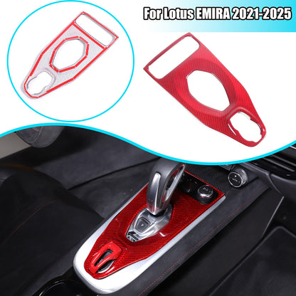 Red Real Carbon Fiber Center Gear Trim Cover For Lotus EMIRA V6 AT 2021-2025 1