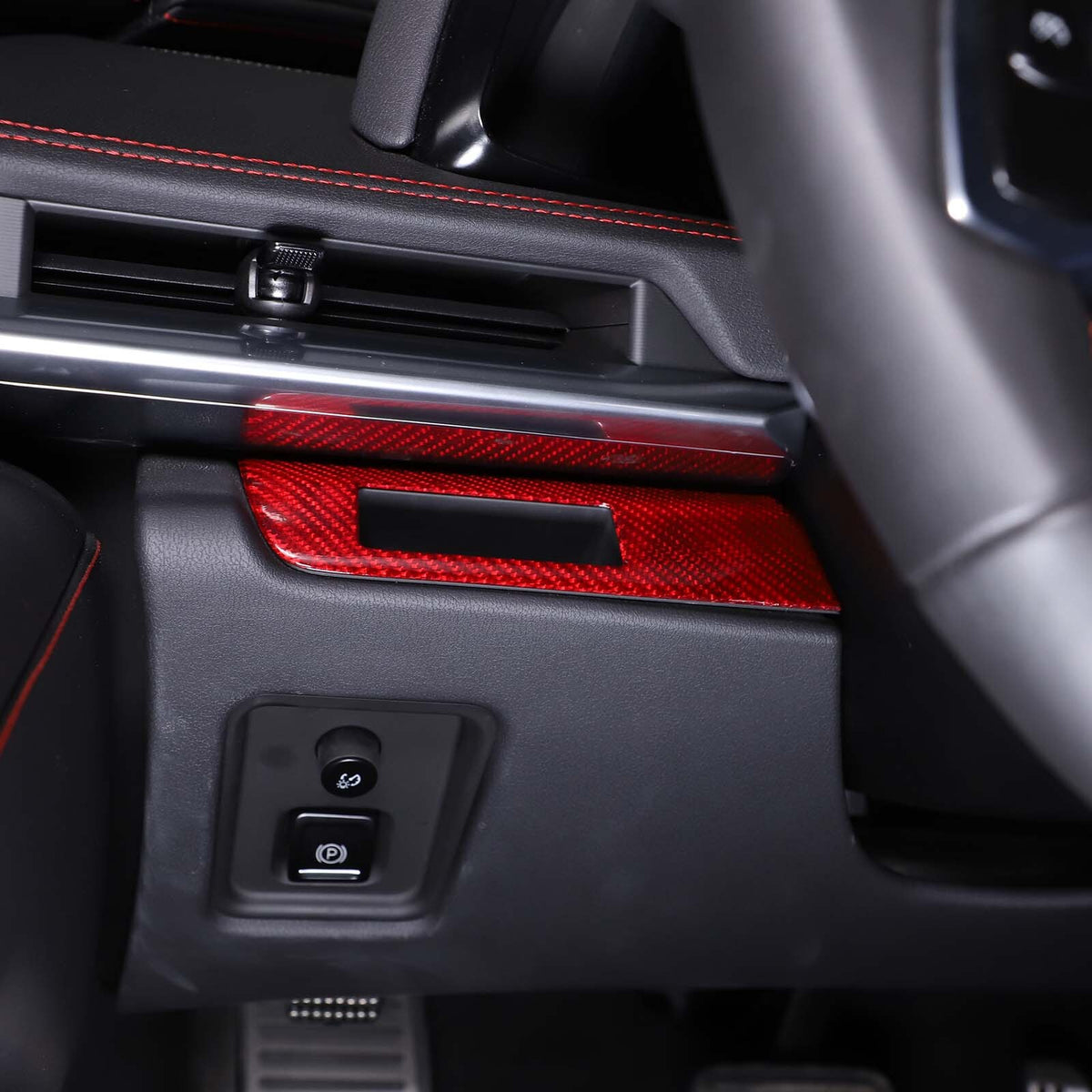 Red Real Carbon Fiber Full Interior Set Decor Trim Kit for Corvette C8 20-25 - Styles 6-10 46