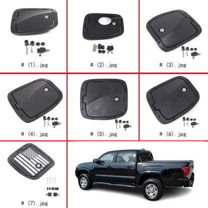 7 Styles Door Fuel Tank Cover W/ Lock Gas Cap Tank Trim For Toyota Tacoma 16-22 2