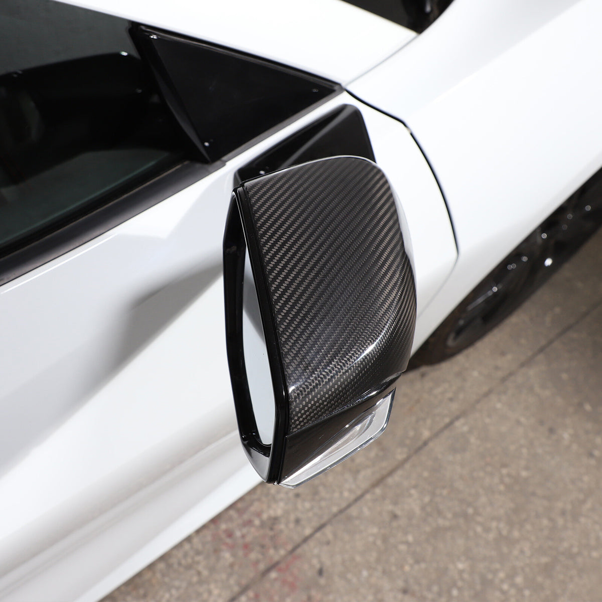 Real Carbon Fiber Side Rearview Mirror Cover Trim for Corvette C8 Stingray 20-26 5
