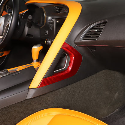 Red Real Carbon Fiber Interior Center Full Trim Set Kit For Corvette C7 2014-19 - Variants 6-10 23