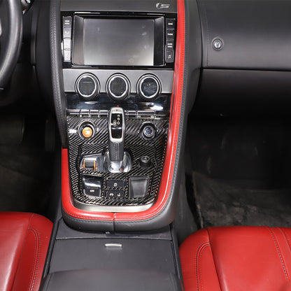2PCS Carbon Fiber Gear shift Panel Trim Cover Sticker For Jaguar F-TYPE 2013-22 3