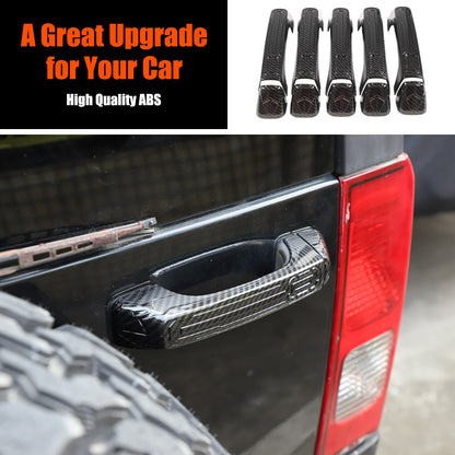 ABS Carbon Fiber Door Handle + Tailgate Cover Trim Bezel For Hummer H3 2005-2009 12