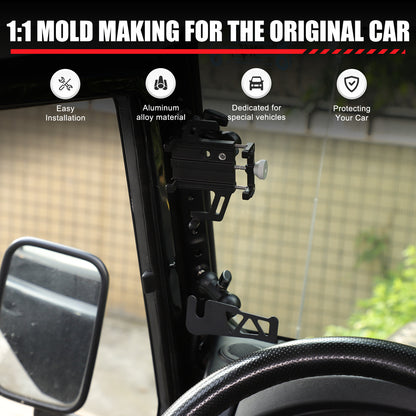 Black A-Pillar Phone Holder Stand Base Braket Part For LR Defender 2004-2018 4