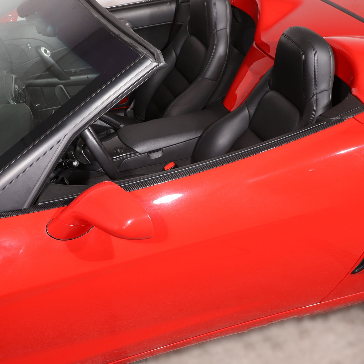Real Carbon Fiber Door Window Sill Trim Decor Strips For Corvette C6 2005-2013 12