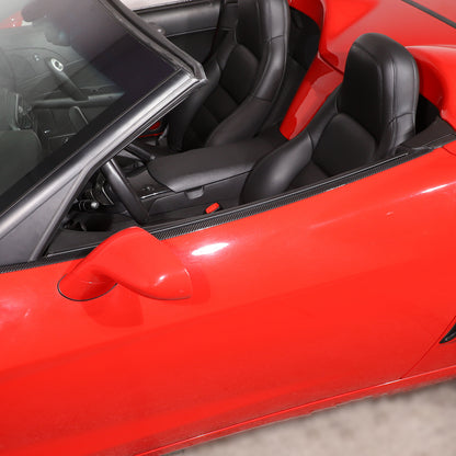 Real Carbon Fiber Door Window Sill Trim Decor Strips For Corvette C6 2005-2013 12