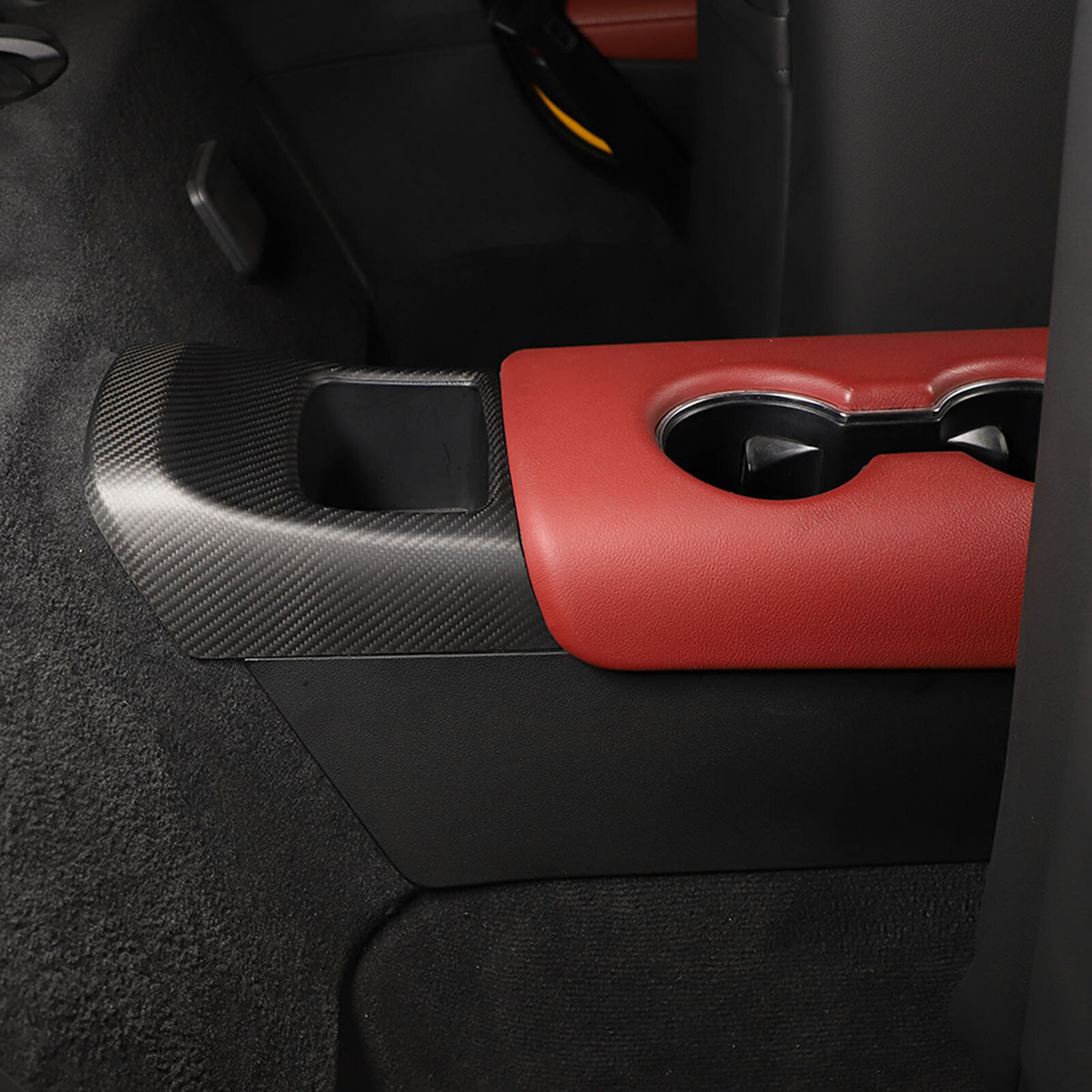 Matte Carbon Fiber Rear Storage Box Panel Cover Trim For Toyota Supra A90 19-24 9