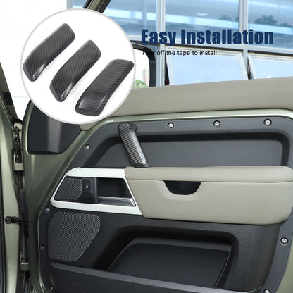 Matte Real Carbon Interior Door Handle Cover Trim For LR Defender 110 2020-23 10