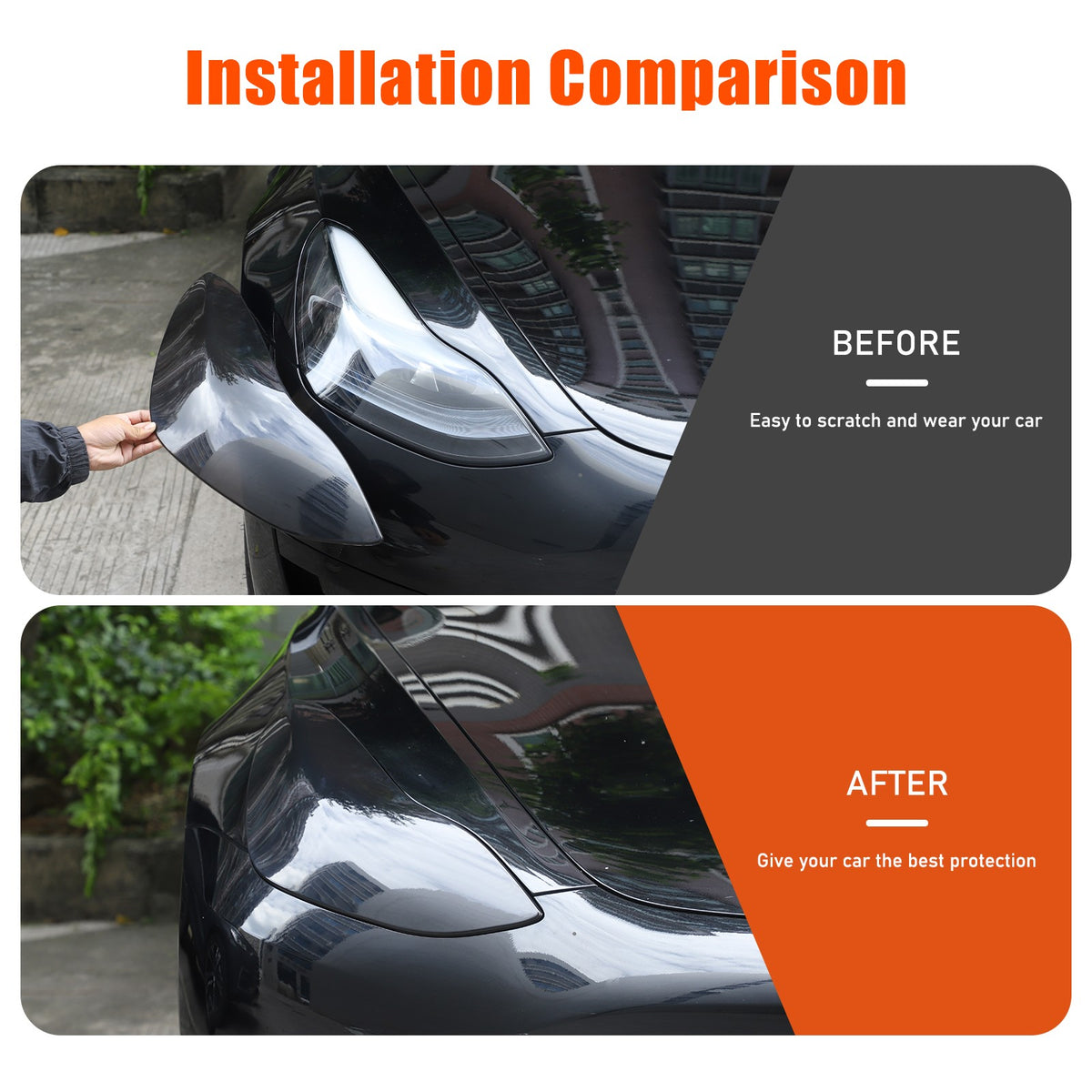 Smoked Headlight & Taillight Cover Trim For Tesla Model 3 2017-22 Model Y 21-24 13