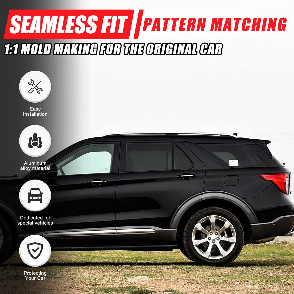 Aluminum Rear Ventilation Louvers Trim For Ford Explorer U625 2020+ 13