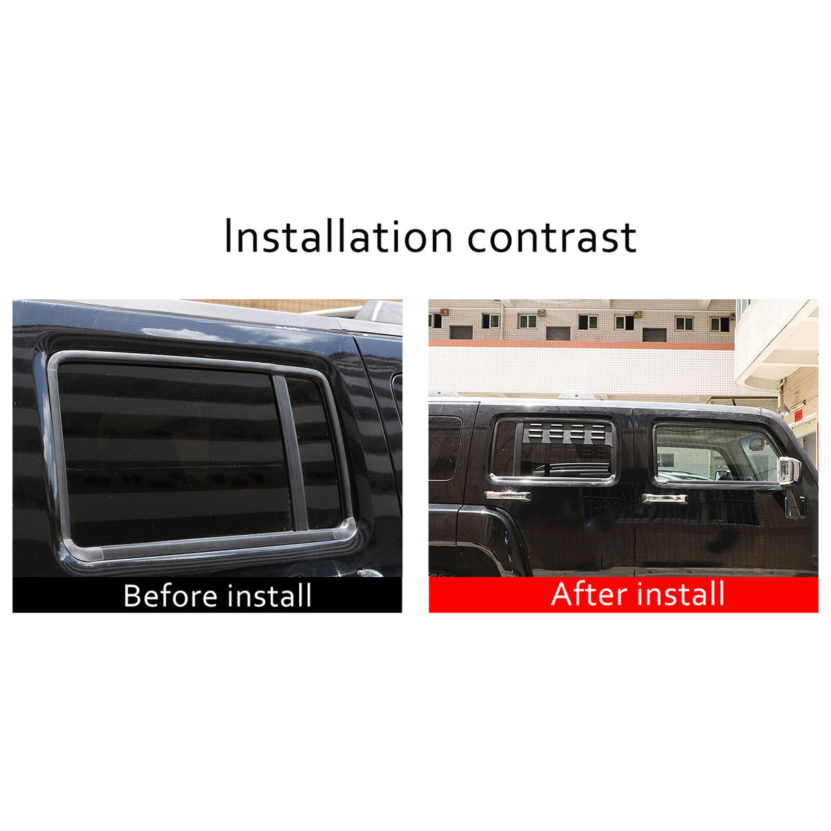 Black Aluminium Alloy Door Window Air Vents Screens For Hummer H3 2005-09 14